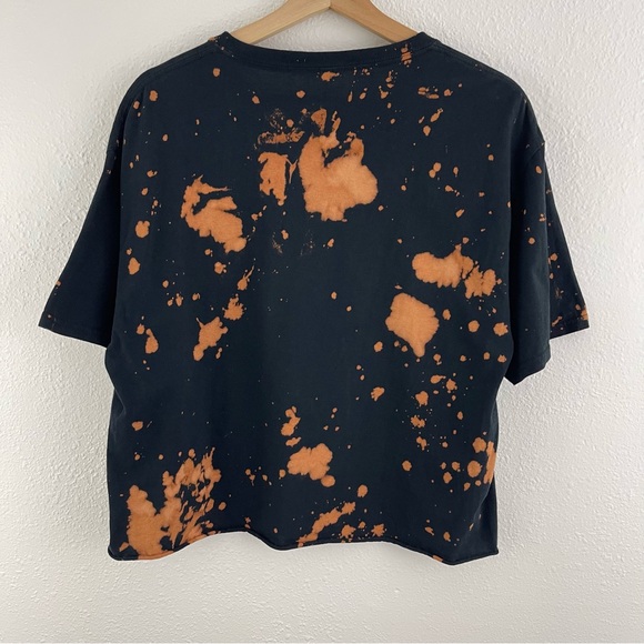 BETTY BOOP Black Bleached Born To Rule Biker Pin Up Short Sleeve Graphic Tee - Picture 7 of 7